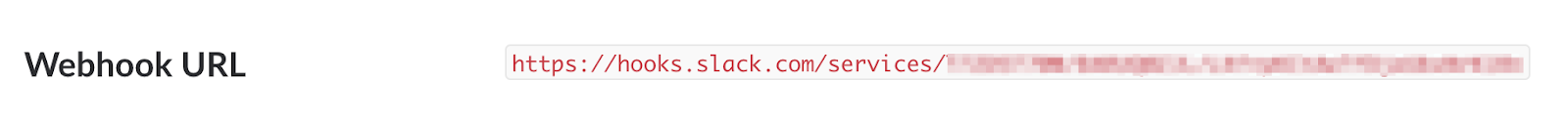 Slack webhook URL.