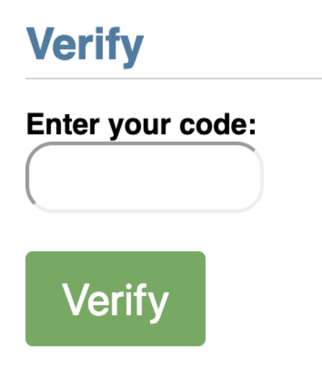 verification entry form.