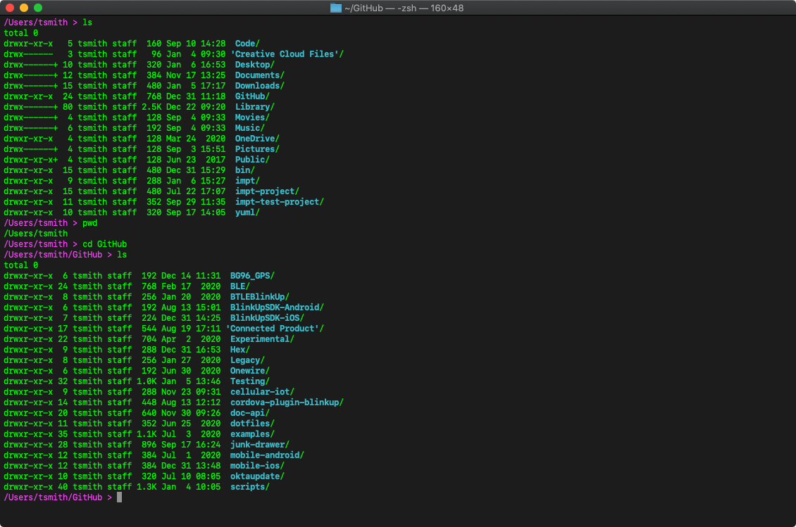 The macOS Terminal showing the commands introduced below.