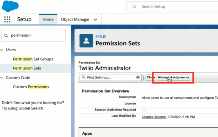 Start to set users' permissions.
