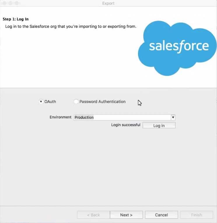 Log in to the Salesforce org.