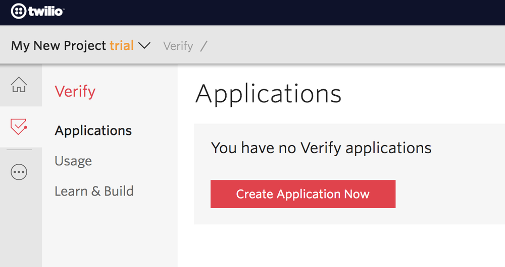verify create application.