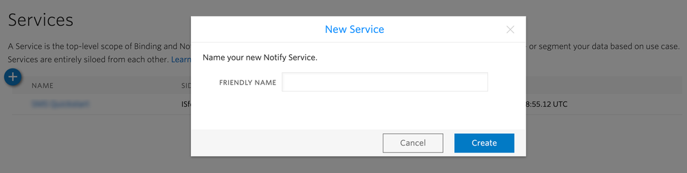 Create New Notify Service.