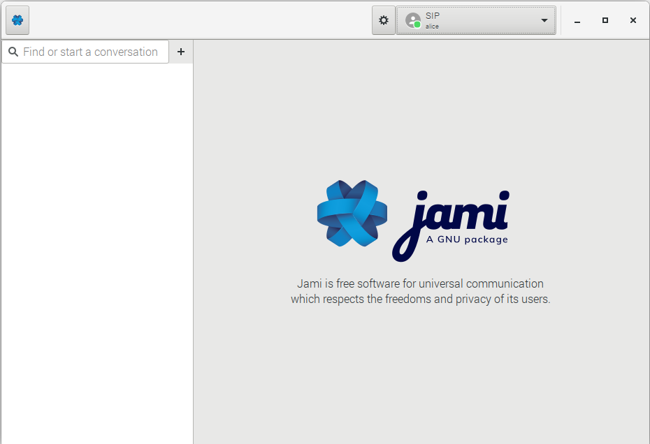 In Jami, enter a phone number in the find field.