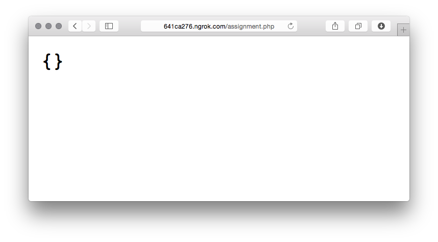 Empty JSON from ngrok URL.