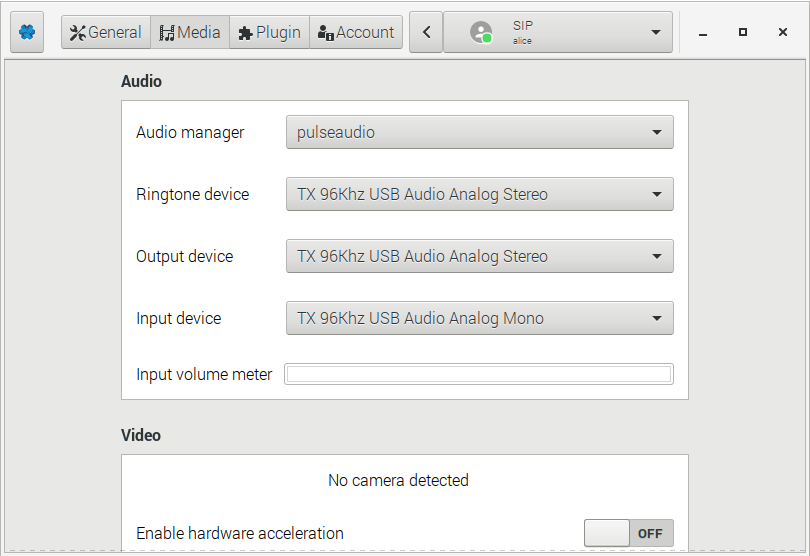 Super SIM IoT VoIP — Jami use — set up audio.