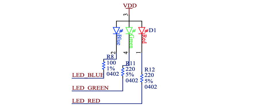 The tri-color LED circuit.