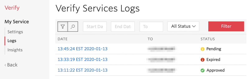 verify services logs